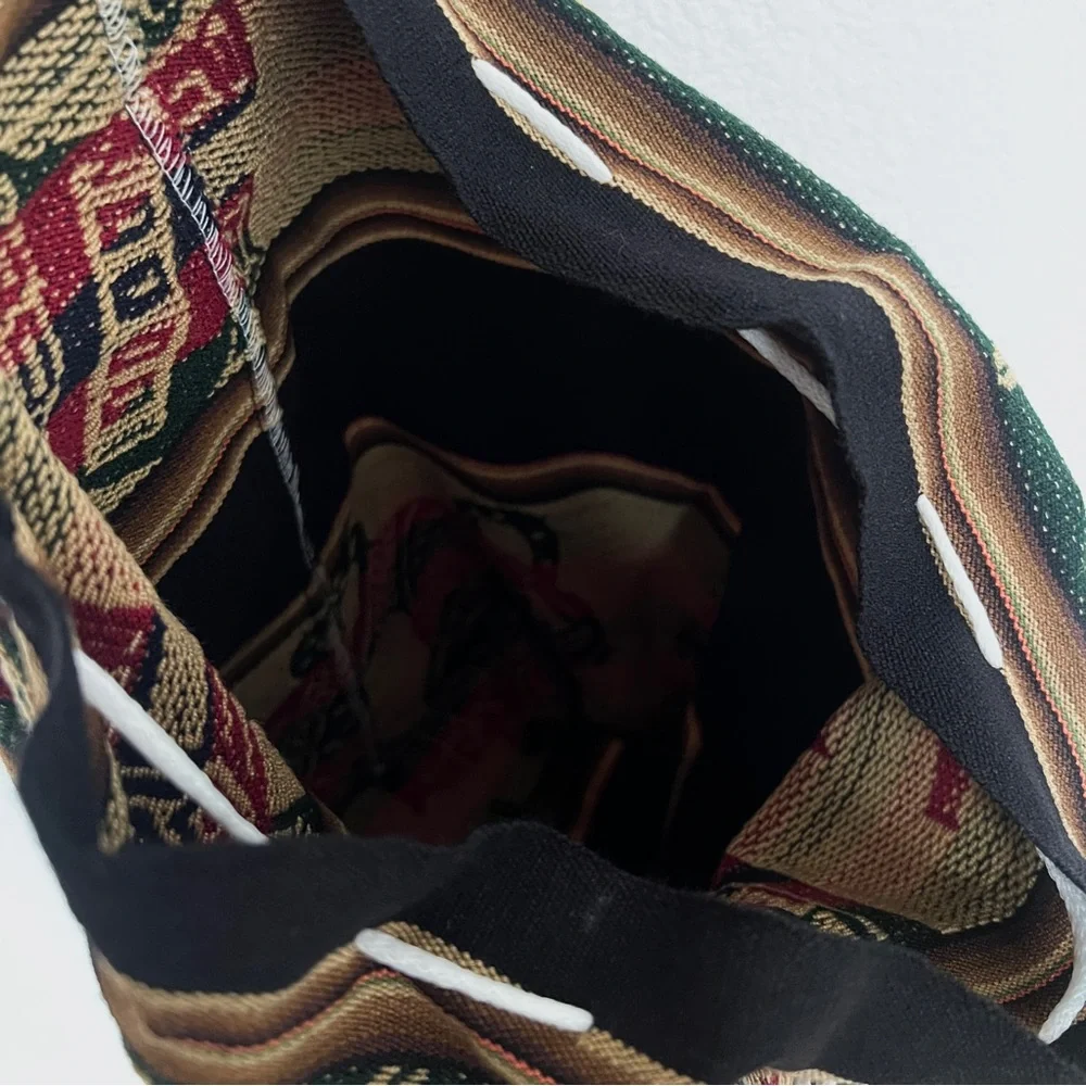 Woven knit colorful llama design fabric backpack
